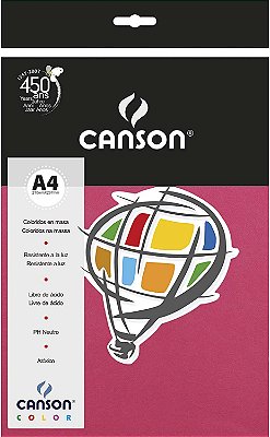 Papel A4 180g C/50f Color Rosa Escuro - Canson