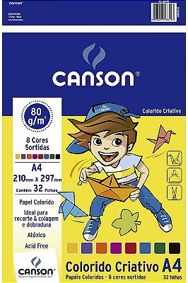 Papel Criativo A4 80g 32f Colorido - Canson