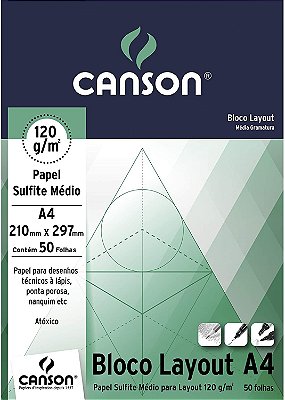 Bloco Layout A4 120g 50f Estudante - Canson