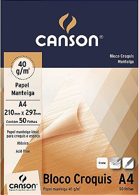 Papel A4 Manteiga 41g C/50f Croquis - Canson
