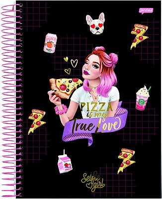 Caderno Esp Univ Cd 15m 240f Selfie Girl - Jandaia