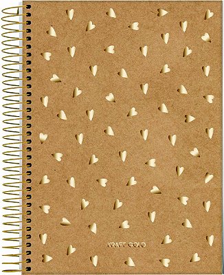 Caderno Esp Univ Cd 10m 160f Kraft Gold - Jandaia