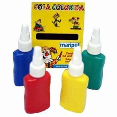Cola 25g C/4 Colorida Sortidas - Maripel