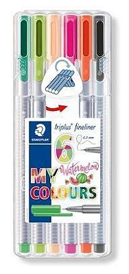Estojo C/6 Fineliner 0,3mm Trip Wtmelon -staedtler