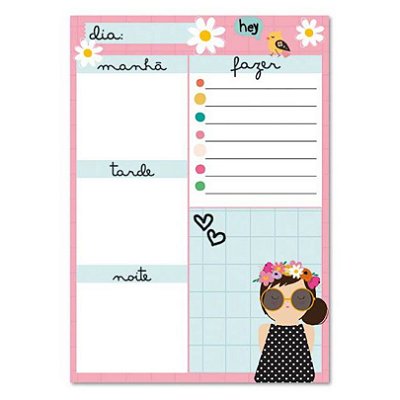 Bloco Planner Diario 90g 60f H Hey - Me Encanta