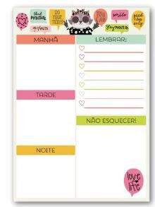 Bloco Planner Diario 90g 60f Guaxinim - Me Encanta