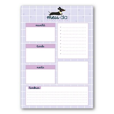 Bloco Planner Diario 90g 60f Hola Dog - Me Encanta