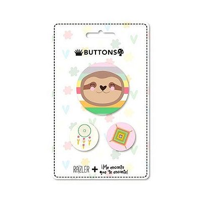 Buttons Trio Preguica - Me Encanta