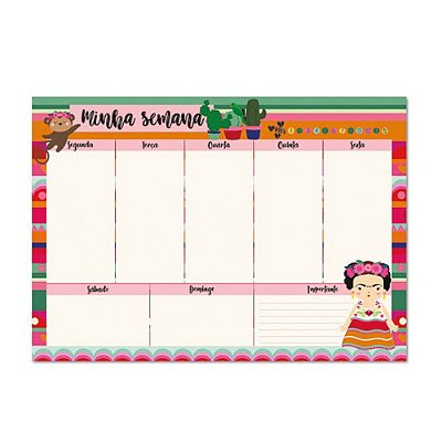 Bloco Planner Semanal 90g 60f Colores - Me Encanta