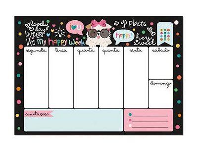 Bloco Planner Semanal 90g 60f H Cachorr-me Encanta