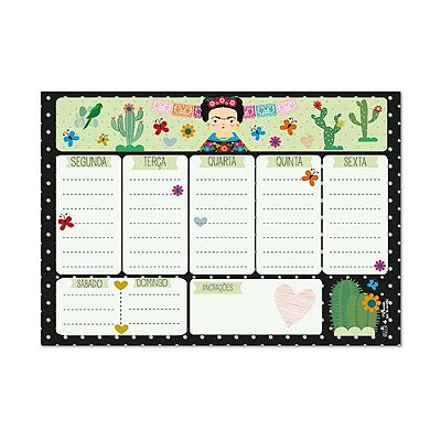 Bloco Planner Semanal 90g 60f Frida - Me Encanta