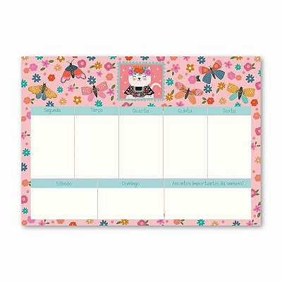 Bloco Planner Semanal 90g 60f La Gata - Me Encanta