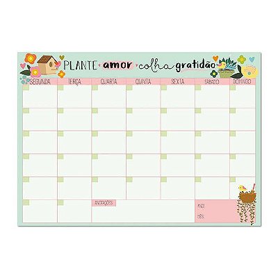 Bloco Planner Mensal 120g 24f Jardim - Me Encanta