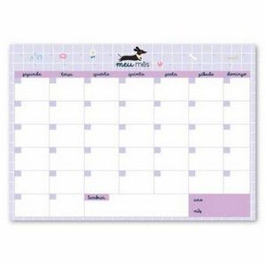 Bloco Planner Mensal 120g 24f Hola Dog -me Encanta
