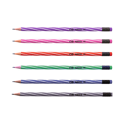 Lapis Preto C/borracha Hb Spiro Sortido - Cis