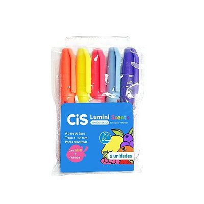 Estojo C/5 Marca Texto Lumini Scents Neon - Cis