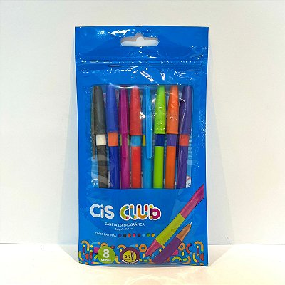 Blister C/8 Canetas 0.7mm Club Sortidas - Cis