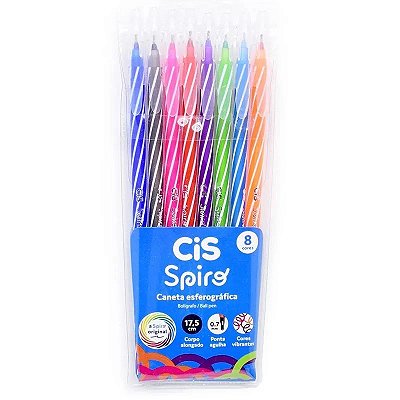 Estojo C/8 Caneta Esf 0,7mm Spiro - Cis