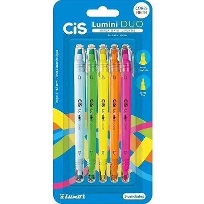 Estojo C/5 Marca Texto Lumini Duo - Cis