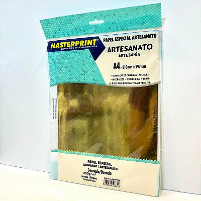 Papel Lamicote A4 250g 10f Dourado -  Masterprint