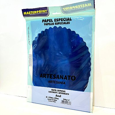 Papel Lamicote A4 250g 10f Azul - Masterprint