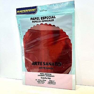 Papel Lamicote A4 250g 10f Vermelho - Masterprint