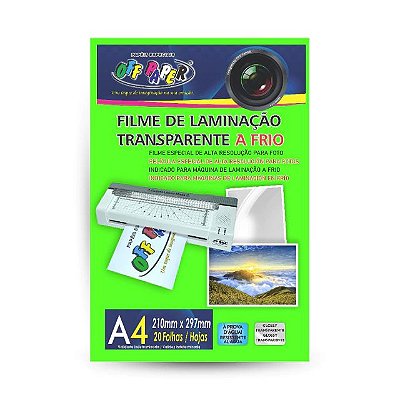 Filme Laminação A4 Transparente A Frio 20f - Off Paper