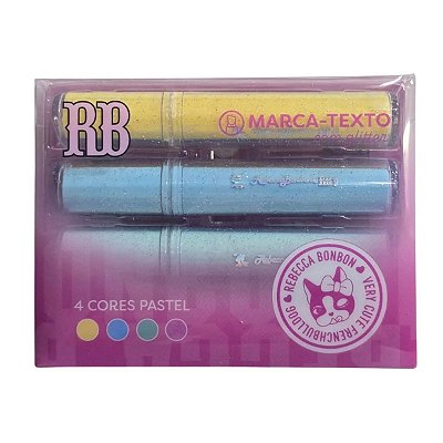 Estojo C/4 Marca Texto Glitter Rebecca Bonbon - Bwp