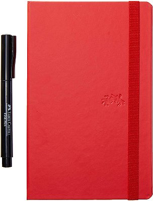 Caderneta Creative 84f Pautado Vm + Caneta - Faber