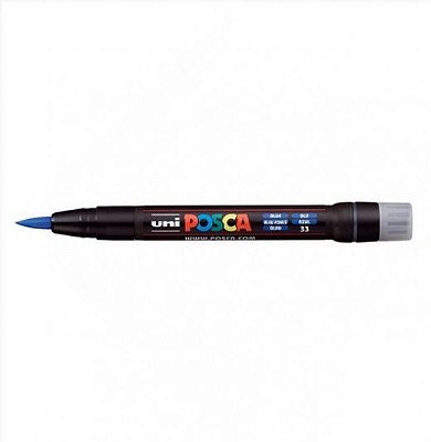 Caneta Brush Posca Azul - Uni