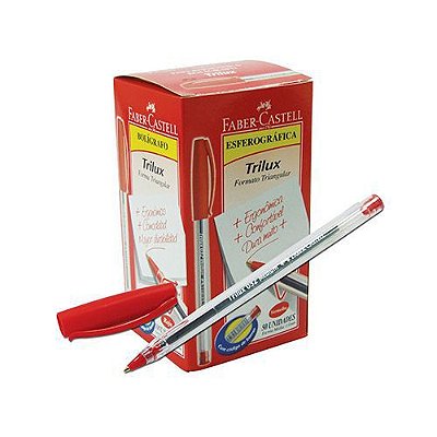 Caneta Esf Trilux C/50 Media Vermelha - Faber