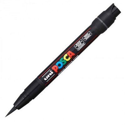 Caneta Brush Posca Preto - Uni
