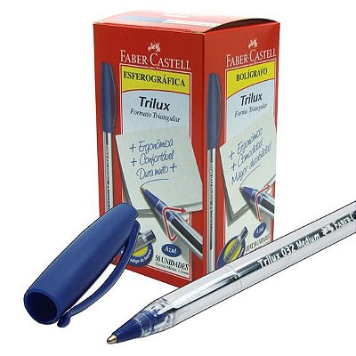 Caneta Esf Trilux C/50 Media Azul - Faber Castell