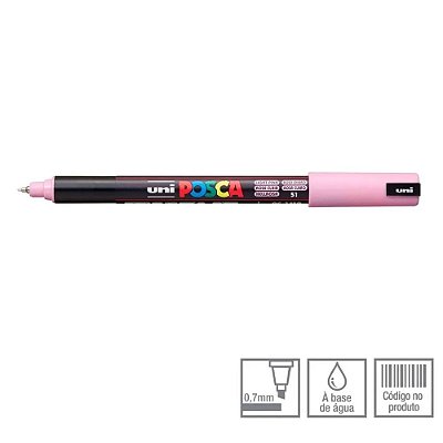 Caneta Pin Type 0,7mm Posca Rosa Claro - Uni