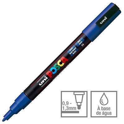 Caneta Bulled Shaped Posca 3m Azul - Uni