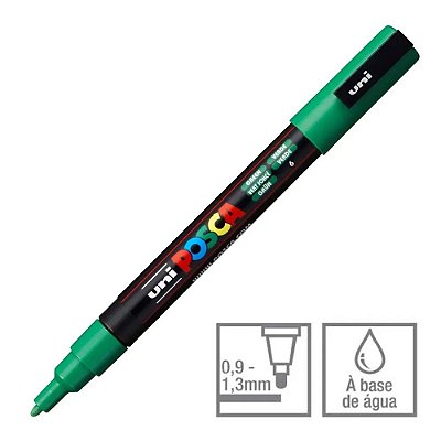 Caneta Bulled Shaped Posca 3m Verde - Uni