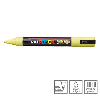 Caneta Bulled Shaped Posca 5m Amarelo Por Sol -uni