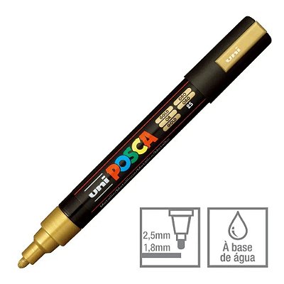 Caneta Bulled Shaped Posca 5m Ouro - Uni
