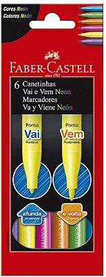 Canetinha C/6 Vai E Vem Neon Sortida-faber Castell