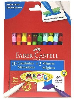 Canetinha C/10 Cores + 2 Magic - Faber Castell