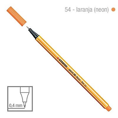 Caneta Point 88/054 0,4mm Neon Laranja - Stabilo