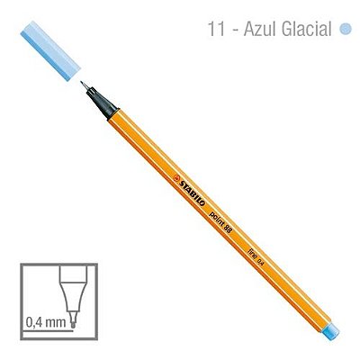Caneta Point 88/11 0,4mm Azul Glacial - Stabilo
