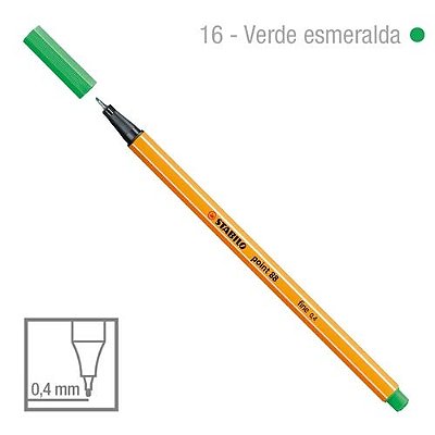 Caneta Point 88/16 0,4mm Verde Esmeralda - Stabilo