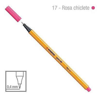 Caneta Point 88/17 0,4mm Rosa Chiclete - Stabilo