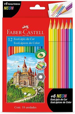 Ecolapis Cor C/12 Cores + 6 Neon - Faber Castell