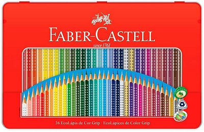 Ecolapis Cor C/36 Cores Grip Lata - Faber Castell