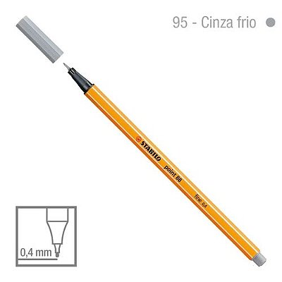 Caneta Point 88/95 0,4mm Cinza Frio - Stabilo