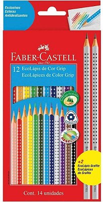 Ecolapis Cor C/12 + 2 Lapis Grip - Faber Castel