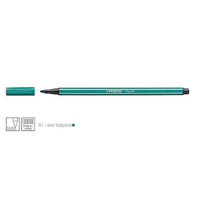 Caneta Point 68/51 1,0mm Verde Mar - Stabilo