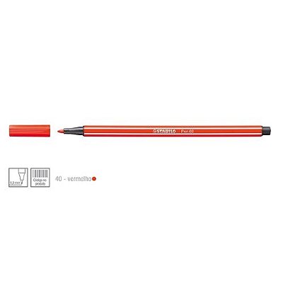 Caneta Point 68/40 1,0mm Vermelho - Stabilo